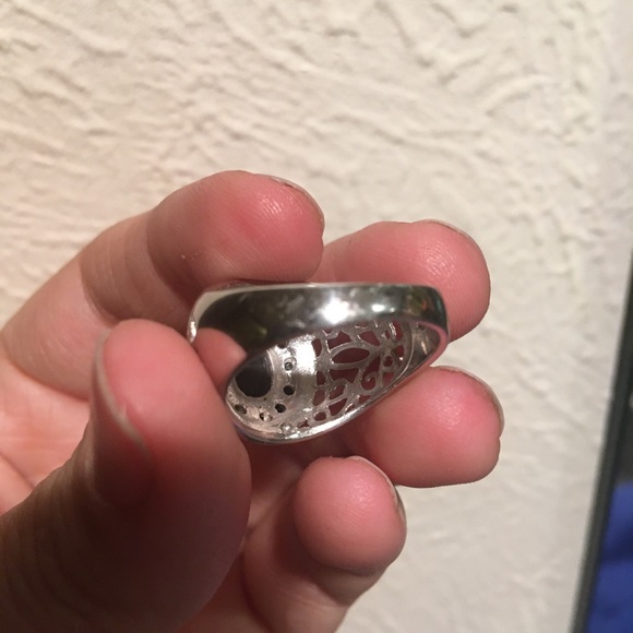 Black Star Sapphire Filagree Sterling Silver Ring - Picture 13 of 15